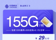 移动梦江卡【29元125G通用+30G定向】