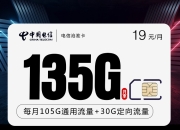 电信沧淮卡【19元135G+100分钟】